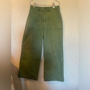 Wide leg green pants